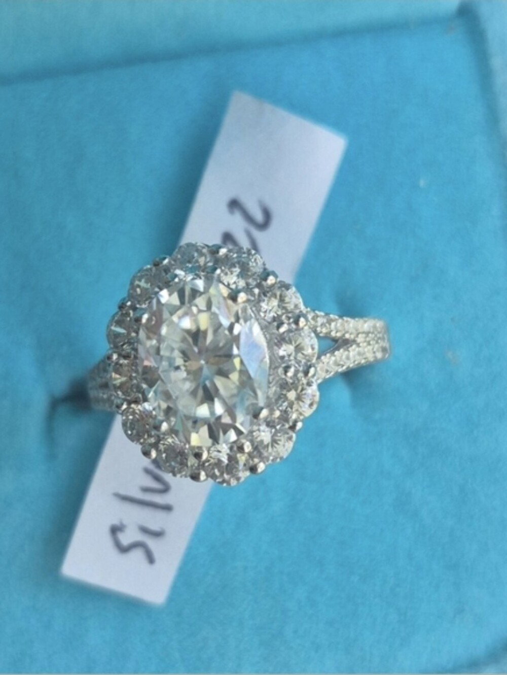 GRA Certified VVS1 Clarity 2 Carat Oval Solitaire W/ Halo Pave Setting Size 6 US